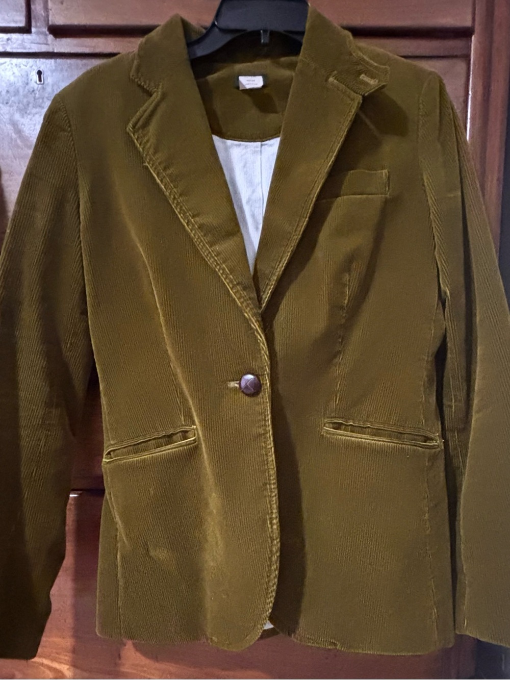 J. Crew Olive Green Corduroy Single-Button Blazer